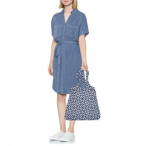 BORSA PER LA SPESA MINI MAXI SHOPPER SIGNATURE NAVY