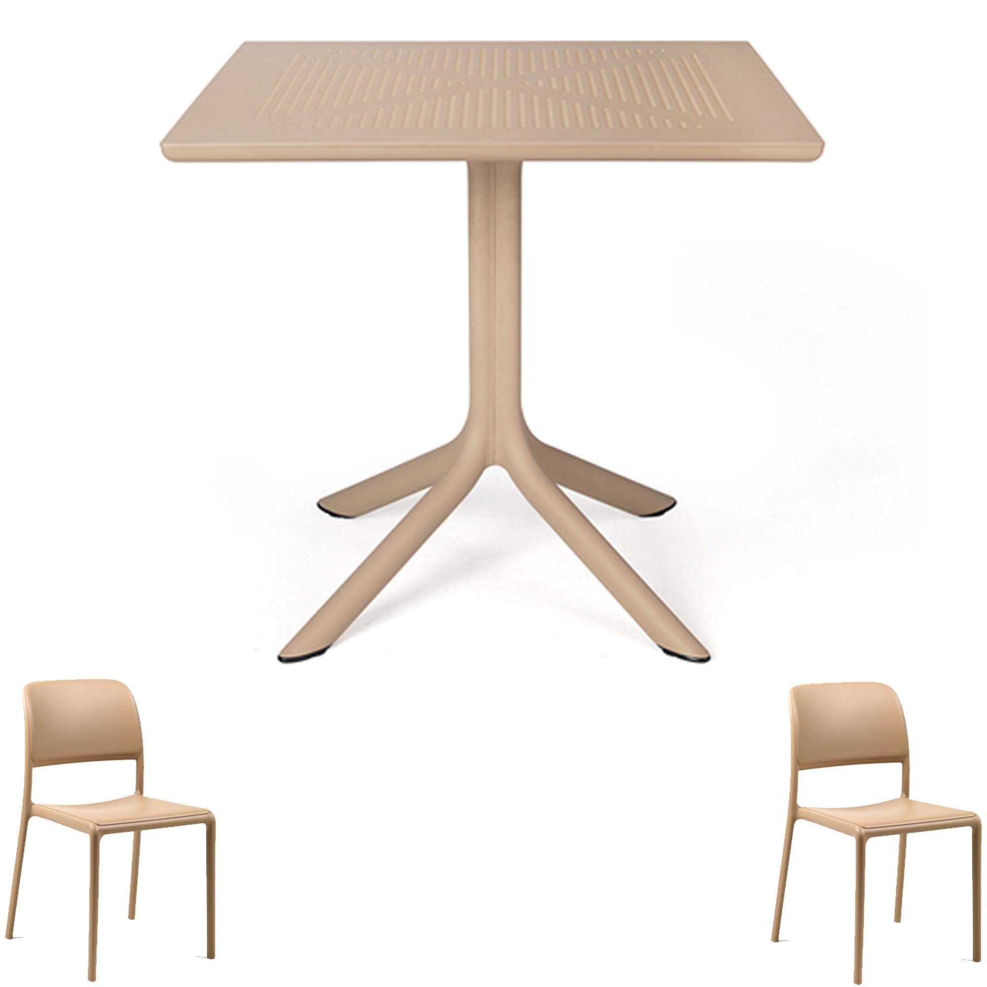 ANGEBOT: CLIP-TISCH 80X80 + 2 RIVA BISTROT-STÜHLE IN IHRER WAHLFARBE