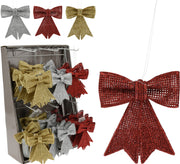 OFFERTA 3 FIOCCHI NATALIZI APPENDIBILI 9CM ROSSO/ORO/ARGENTO ASSORTITI