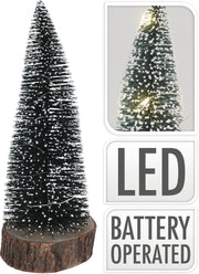 PINETTO CON LUCI LED E BASE IN LEGNO H25CM