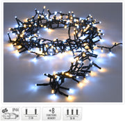 LUCI DI NATALE 1800 LED BIANCO CALDO/FREDDO 8 GIOCHI DI LUCE
