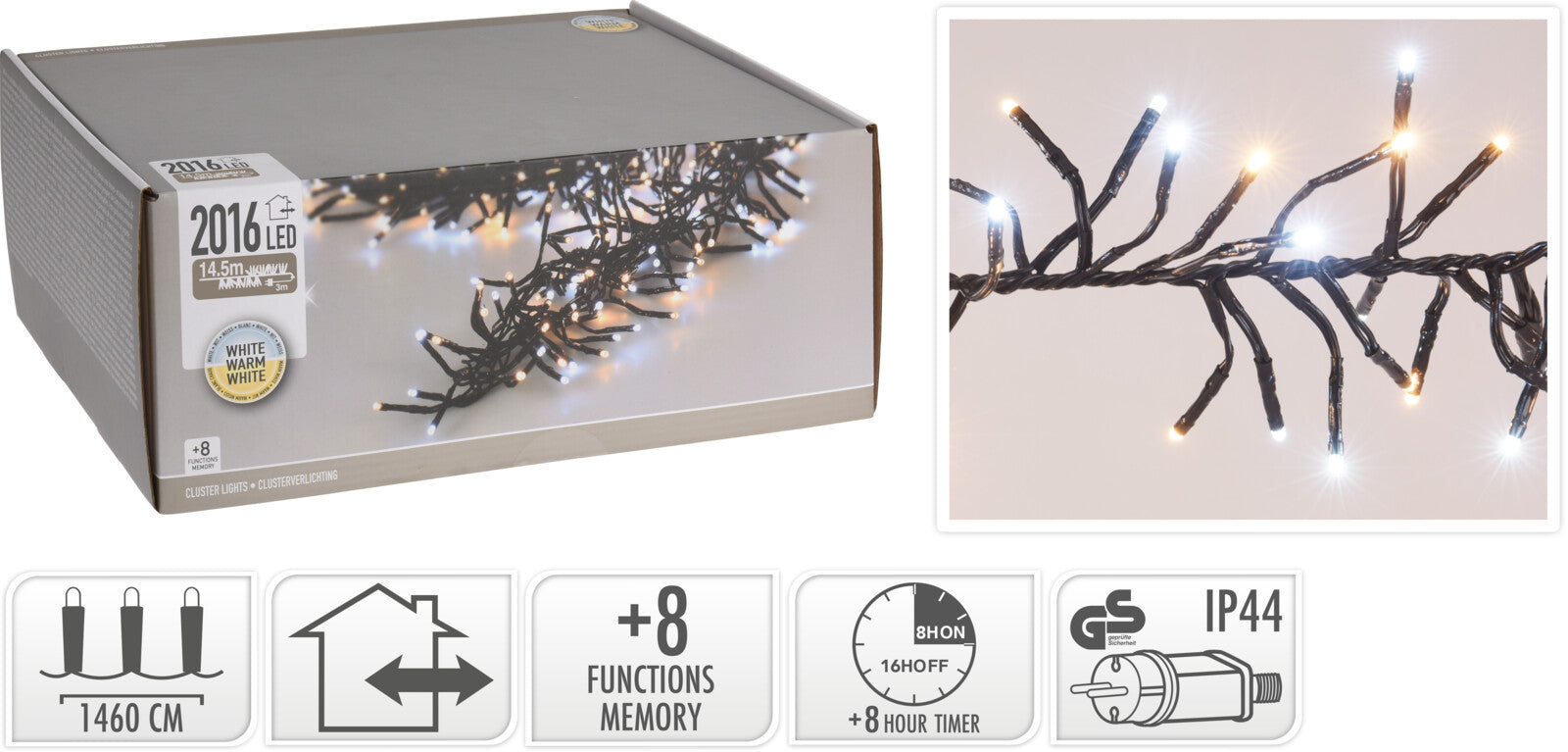 GHIRLANDA 3000 LED, BIANCO CALDO/FREDDO, 21,8MT