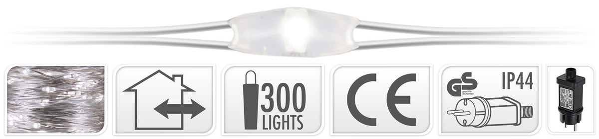 300 MICROLED BIANCO FREDDO CASCATA 100CM