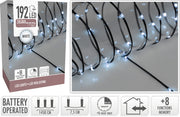 LUCI 192 MICRO LED BIANCO GHIACCIO 8 FUNZIONI 14,5 MT