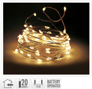 OFFERTA 4 CONFEZIONI 20 MICROLED LINEARI LUCI BIANCO CALDO A BATTERIA