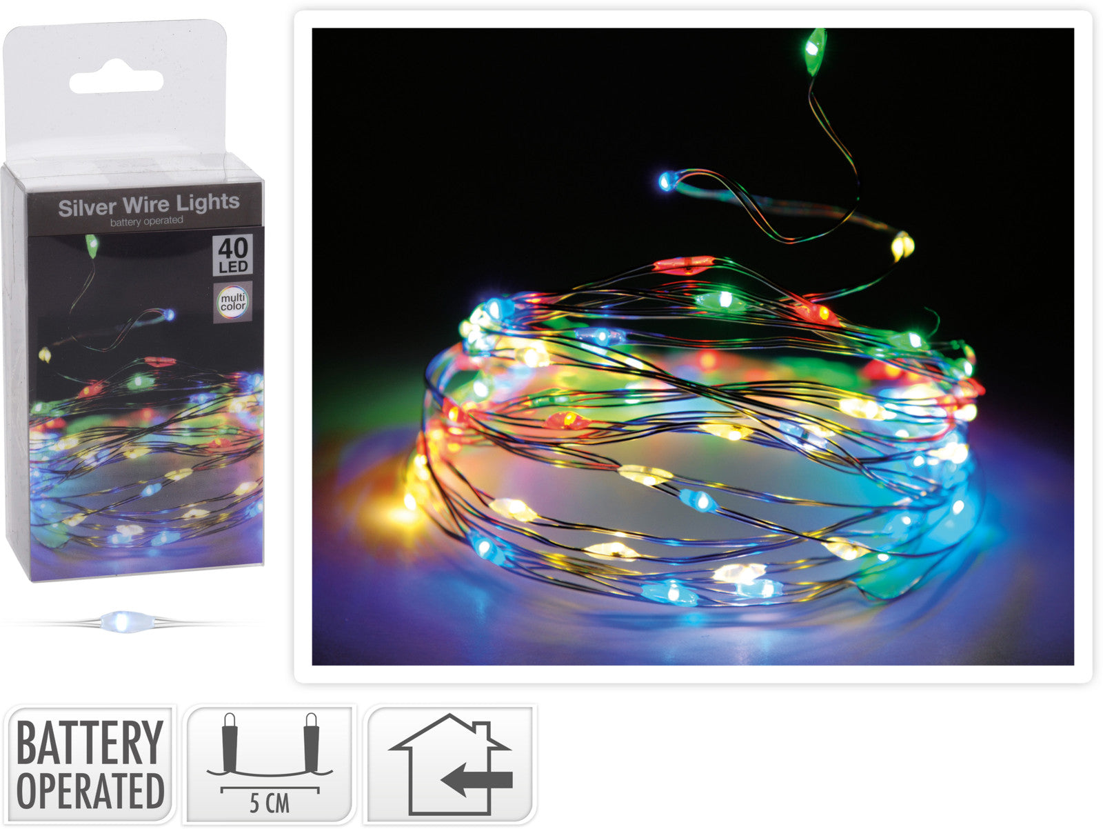 40 MICROLED MULTICOLOR A BATTERIA