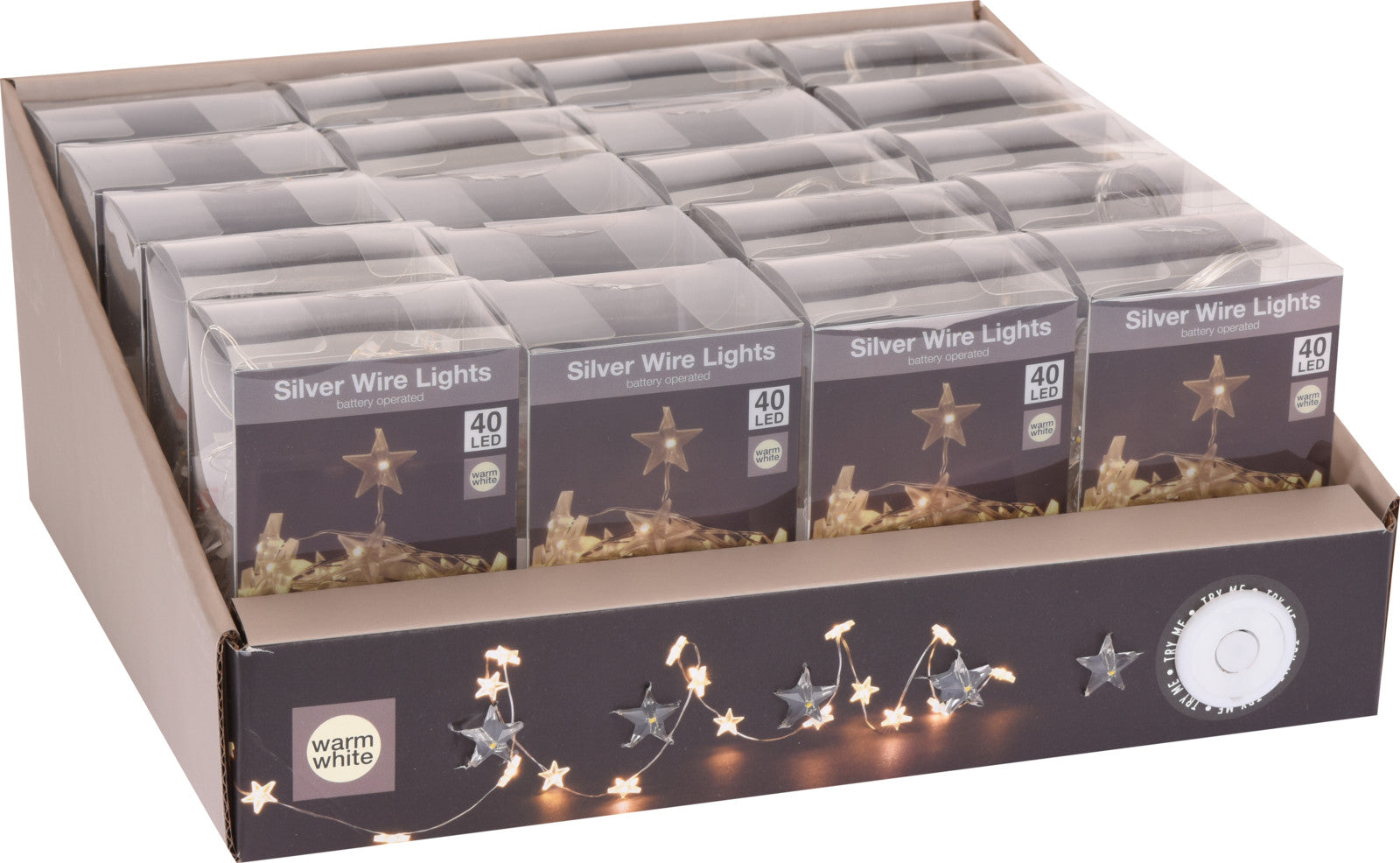 40 MICROLED STELLE BIANCO CALDO