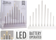 CANDELABRO CON 9 LUCI LED BIANCO CALDO H26CM BIANCO