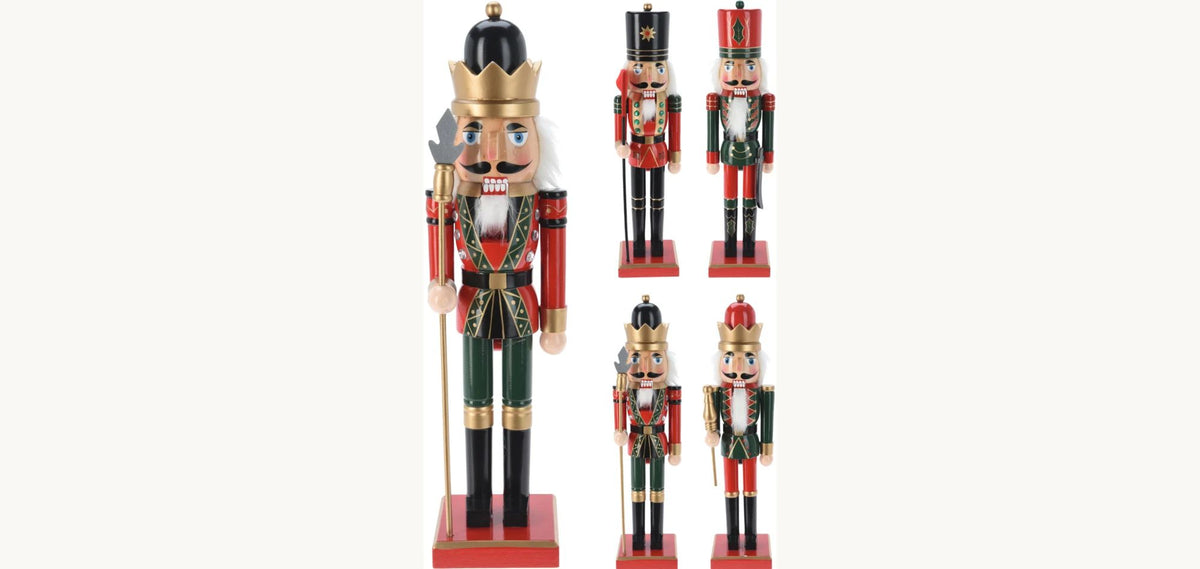 Schiaccianoci natalizio in legno 38cm - multicolore assortito