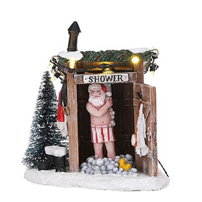 BABBO NATALE IN DOCCIA ILLUMINATO - L10XW8,5XH11CM