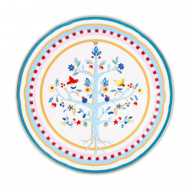 PIATTO TORTA IN PORCELLANA, CON ALBERO DELLA VITA, MAMMA MIA