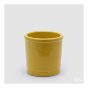 VASO GLAZE CILINDRO IN CERAMIC, GIALLO