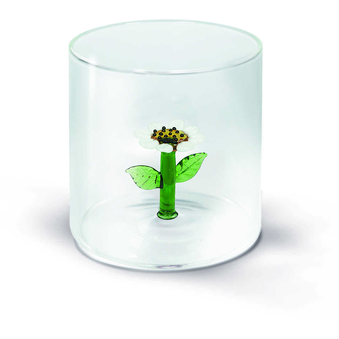 BICCHIERE DA ACQUA MARGHERITA 250ML IN VETRO SOFFIATO