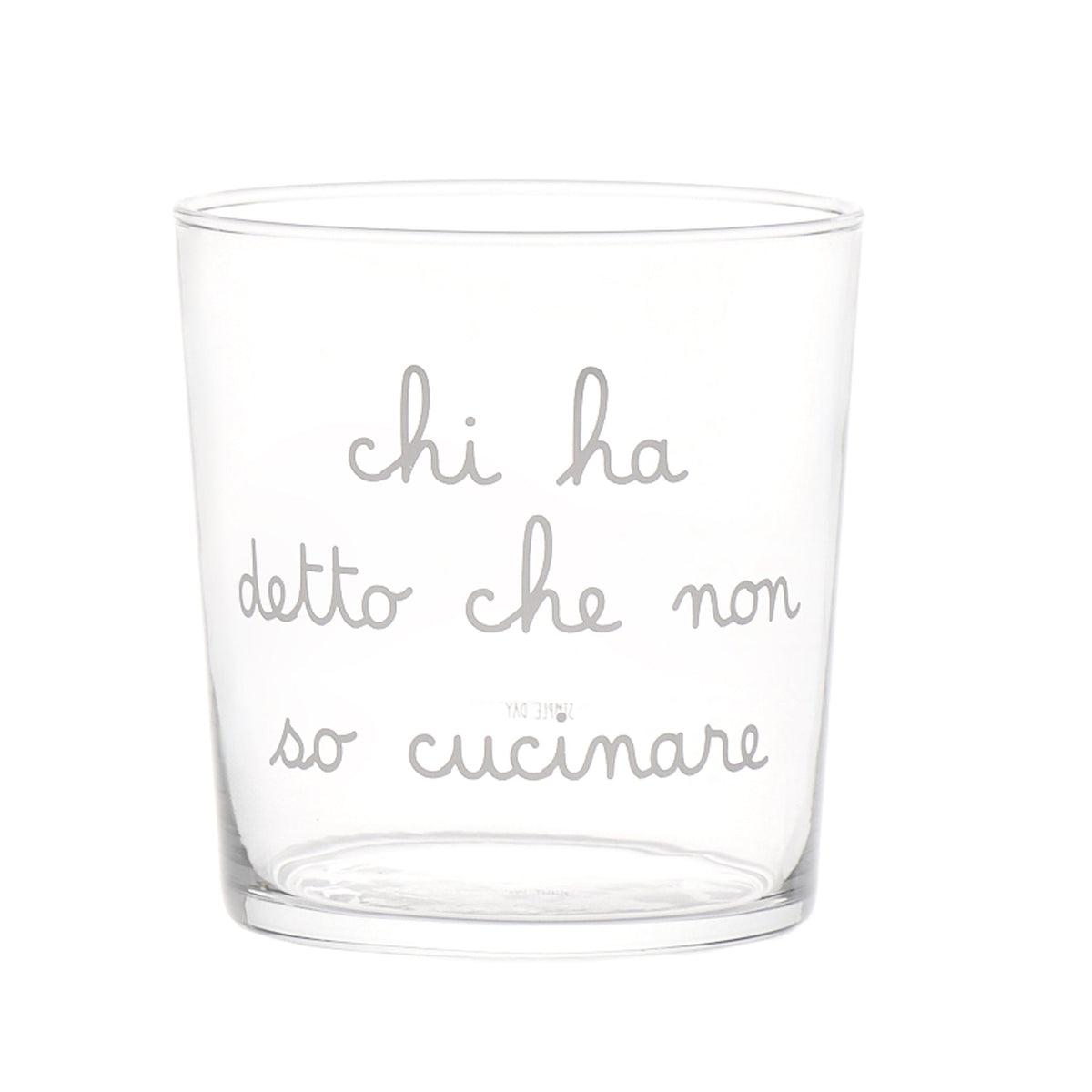 Set 6 Bicchieri acqua Chi ha detto che non so cucinare 35,5cl Serigrafia Bianca Simple Day