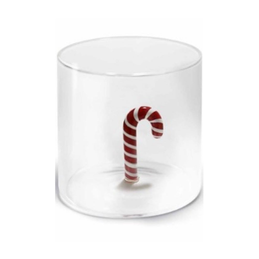 BICCHIERE DA ACQUA IN VETRO BOROSILICATO 250 ML DECORAZIONE NATALIZIA ASSORTITO
