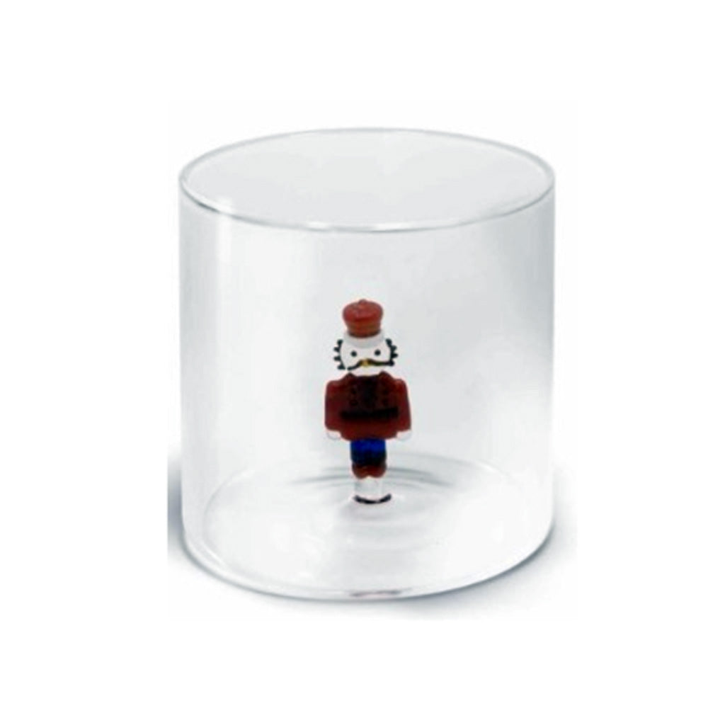BICCHIERE DA ACQUA IN VETRO BOROSILICATO 250 ML DECORAZIONE NATALIZIA ASSORTITO