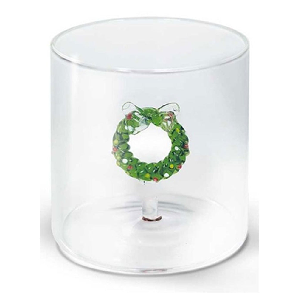 BICCHIERE DA ACQUA 250 ML NATALIZIO IN VETRO BOROSILICATO ASSORTITO