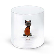 BICCHIERE IN VETRO BOROSILICATO 250ML GATTO SIAMESE