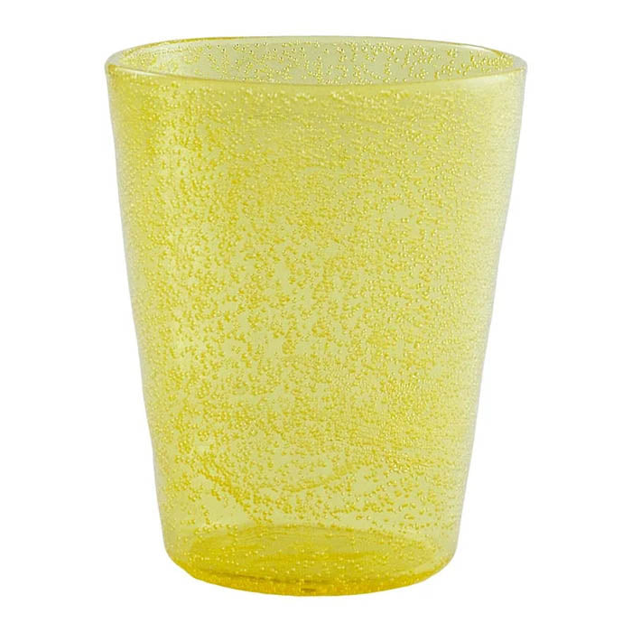 BICCHIERE IN VETRO SOFFIATO GIALLO