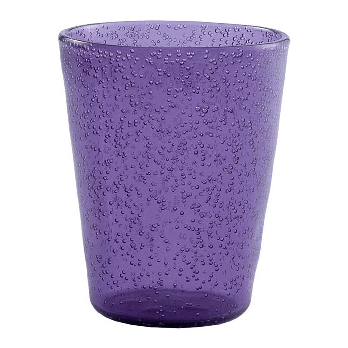 BICCHIERE IN VETRO SOFFIATO VIOLA