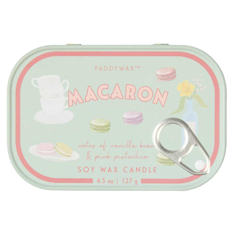 Candela in Latta Bistro Macaron Ambra e Pistacchio 127g Paddywax
