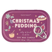 Candela in Latta Christmas Pudding Frutta e Spezie 127g Viola Paddywax