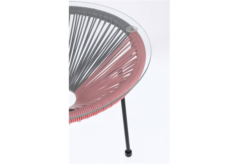 TAVOLINO CON VETRO PARKER MULTICOLOR D50CM