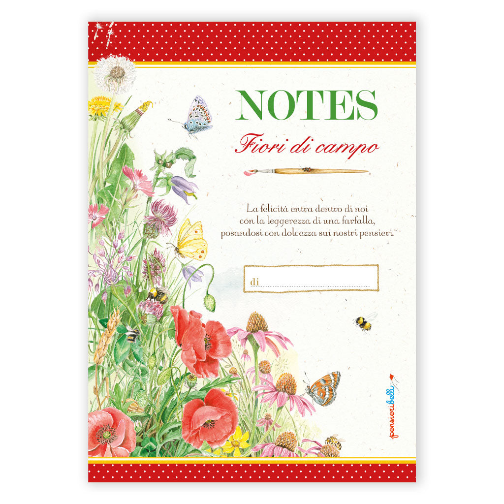 BLOCCO NOTES FIORI DI CAMPO PENSIERI BELLI