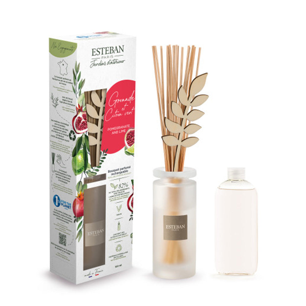 DIFFUSORE A BASTONCINI CON RICARICA MELOGRANO E LIME 100ML
