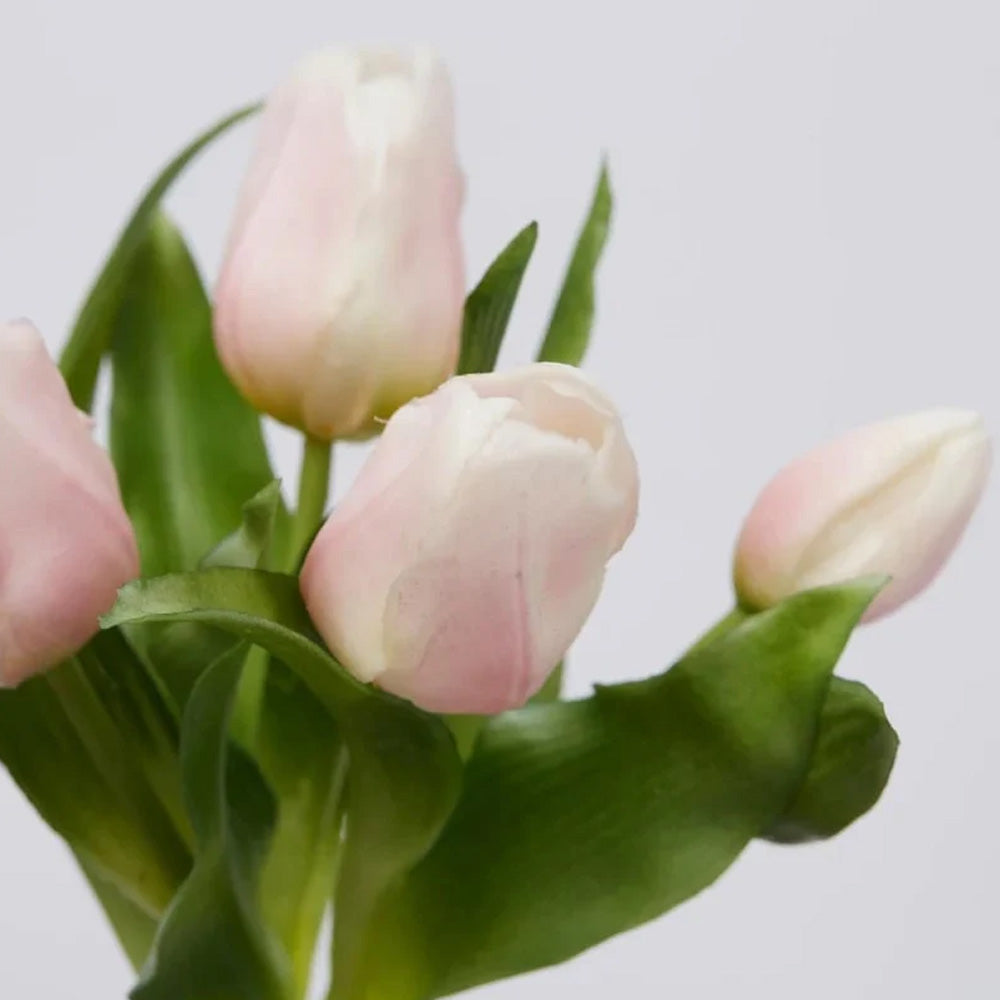 BOUQUET TULIPANI OLIS ARTIFICIALE H28CM BIANCO O ROSA ASSORTITO