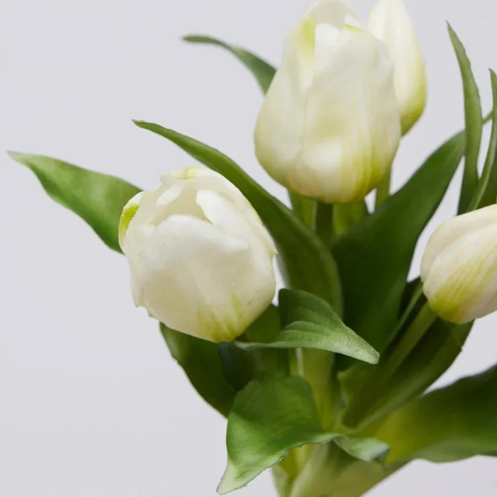 BOUQUET TULIPANI OLIS ARTIFICIALE H28CM BIANCO O ROSA ASSORTITO