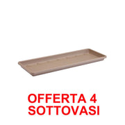 OFFERTA 4 SOTTOVASO PER FIORIERA BARCELONA TROUGH SAUCER 40CM TAUPE