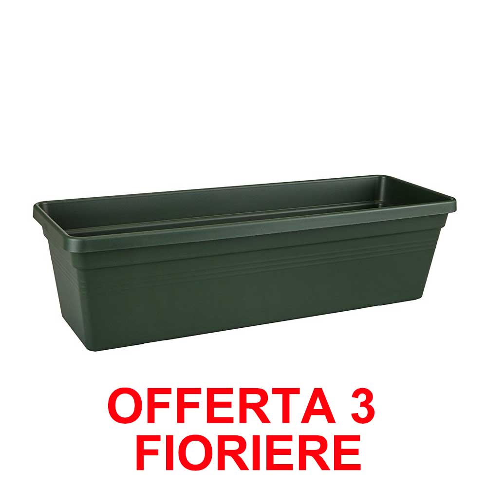 OFFERTA 3 FIORIERA GREEN BASICS TROUGH 40CM VERDE
