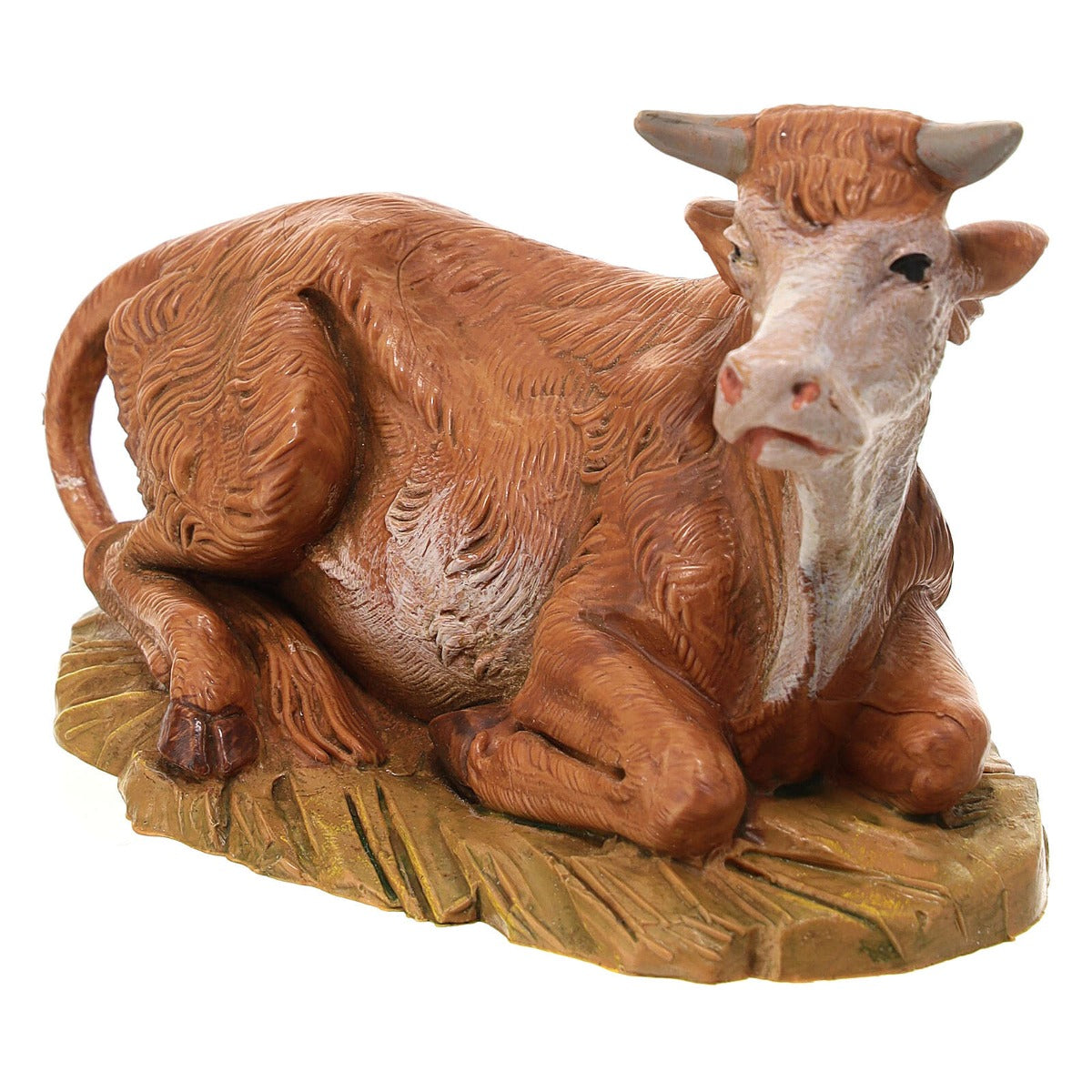 BUE SEDUTO 12CM STATUETTA IN RESINA