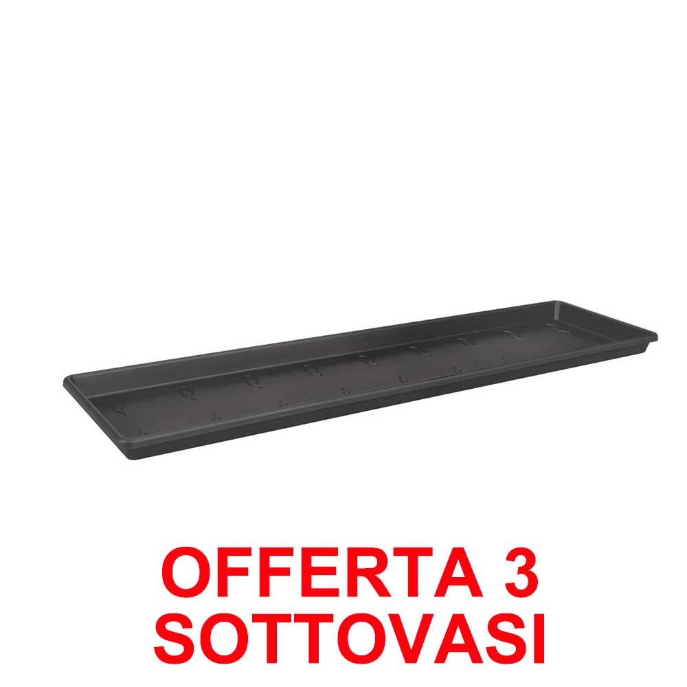 OFFERTA 3 SOTTOVASO GREEN BASICS TROUGH SAUCER 40CM LIVING BLACK