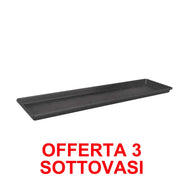 OFFERTA 3 SOTTOVASO GREEN BASICS TROUGH SAUCER 60CM LIVING BLACK
