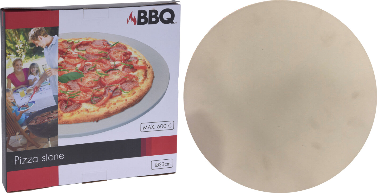 PIATTO PER PIZZA IN PIETRA BBQ 33CM COLOR CREMA