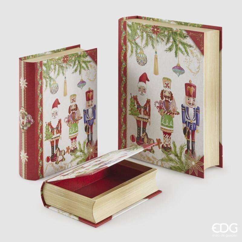 Set 3 Pezzi Scatola Soldatino Libri H.34,5 L.28 L.8,5 Multicolore