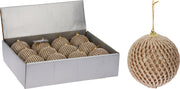 OFFERTA 6 PALLINE RETE 8CM CHAMPAGNE GLITTERATA