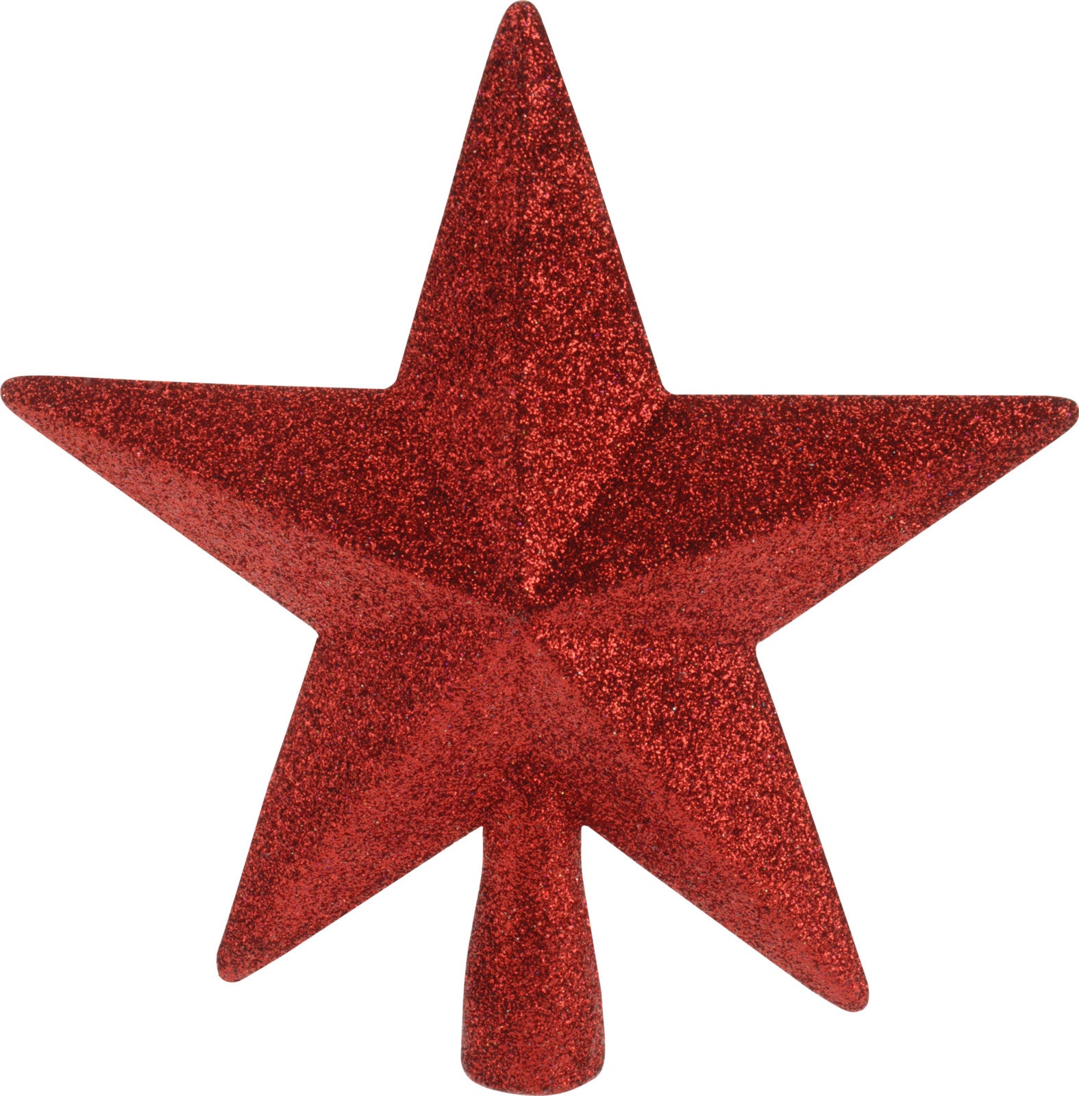 PUNTALE STELLA ROSSO GLITTER 19CM