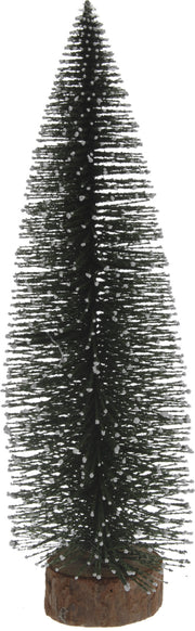 PINETTO VERDE INNEVATO CON BASE IN LEGNO H35CM