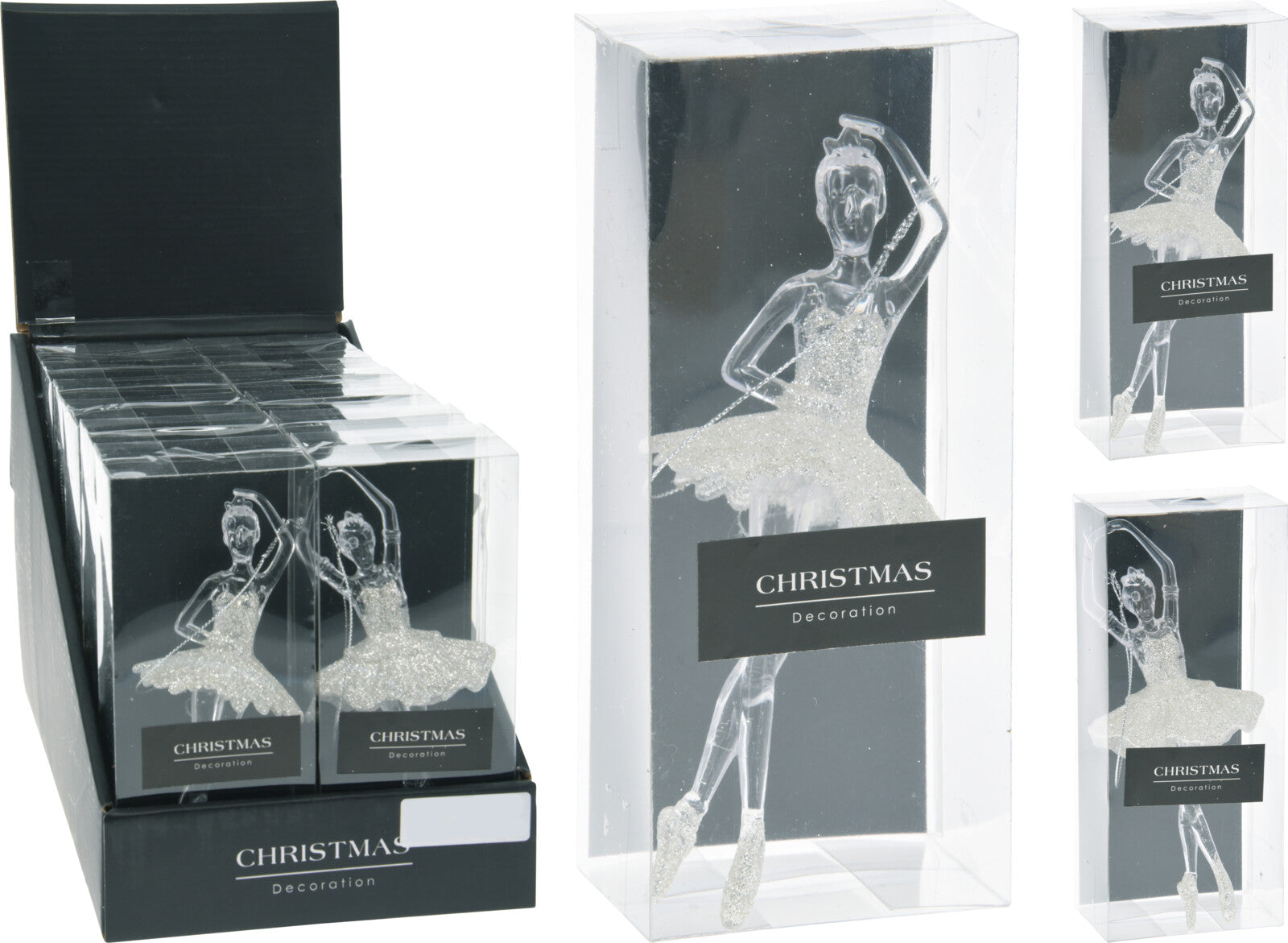 OFFERTA 4 BALLERINE APPENDIBILI TRASPARENTI 17CM MODELLO ASSORTITO