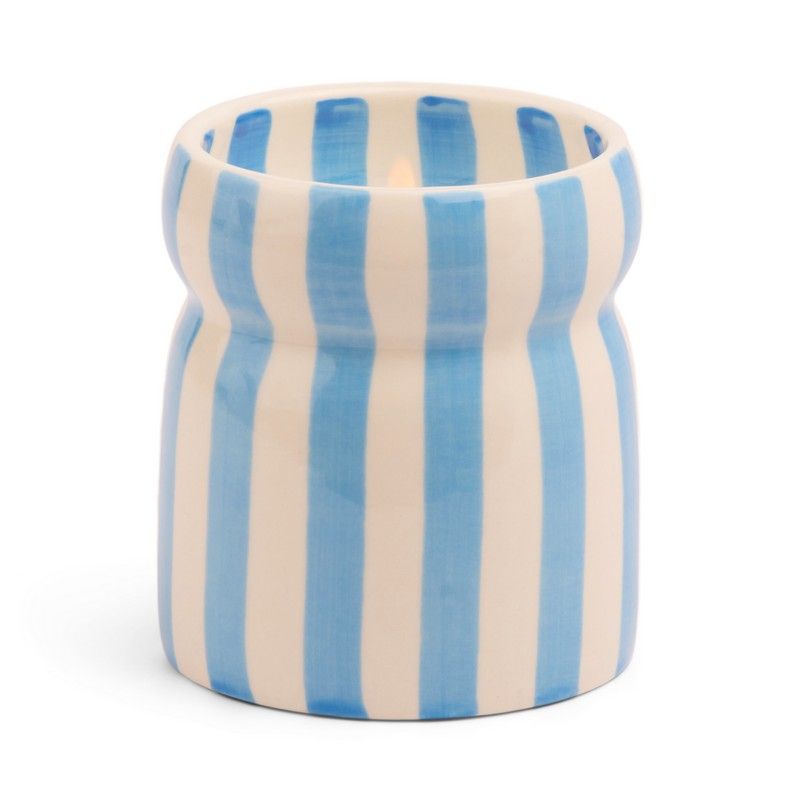 Candela in Ceramica a Strisce Blu 184g Lost At Sea Paddywax