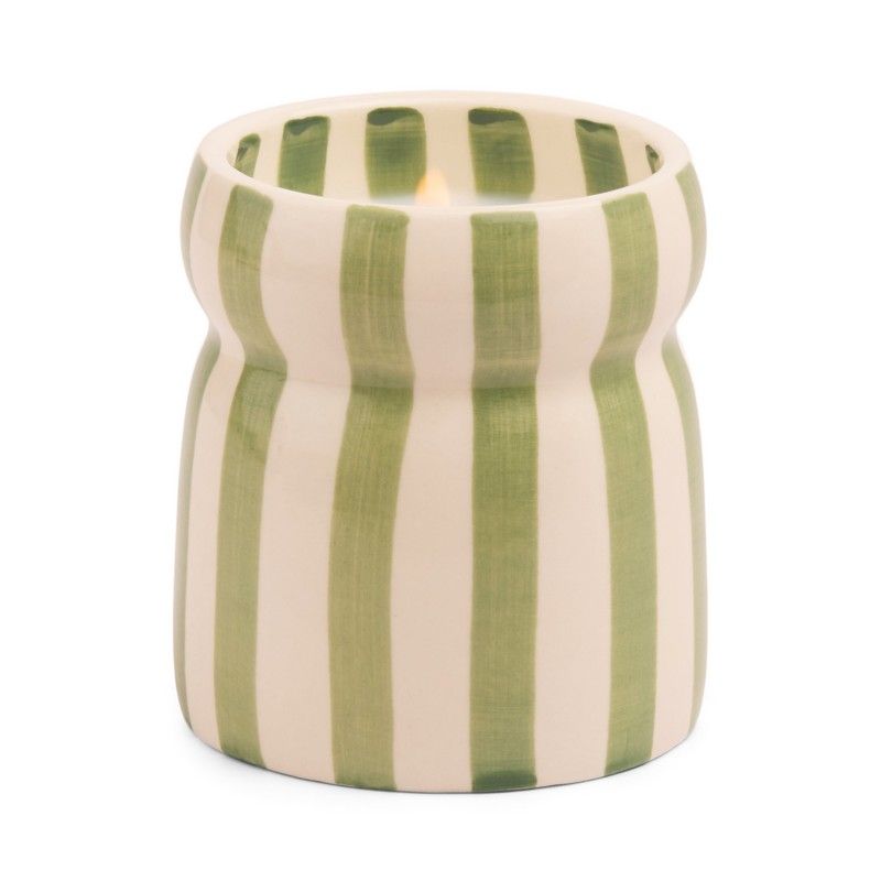 Candela in Ceramica a Strisce Sage Bora Bora 184g Paddywax