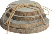 4 DISCHI DECORATIVI IN LEGNO