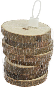 8 DISCHI DECORATIVI IN LEGNO NATURALE 8X1CM
