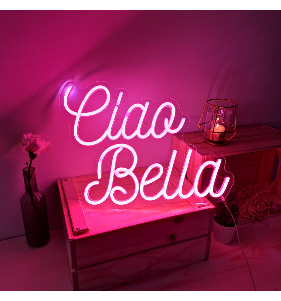 INSEGNA LUMINOSA NEON CANDYSHOCK SMALL CIAO BELLA VIOLA