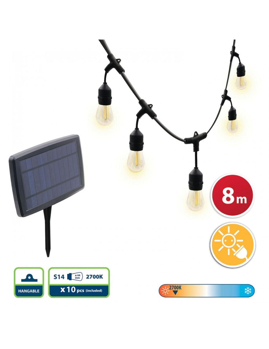 CATENA LUMINOSA SOARE CON 10 LAMPADINE LED 8 METRI