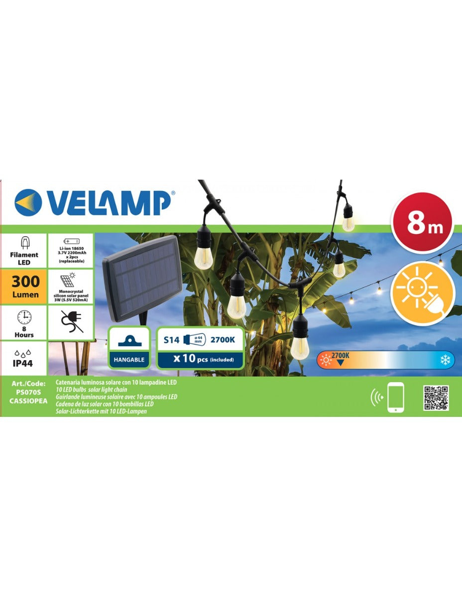 CATENA LUMINOSA SOARE CON 10 LAMPADINE LED 8 METRI