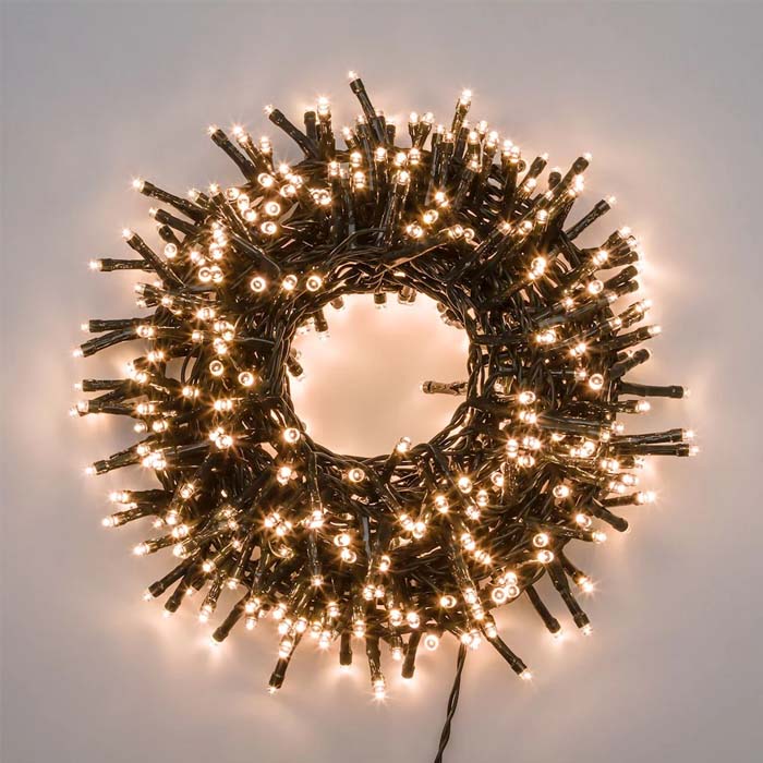 LUCI DI NATALE CATENA, 9,1MT, 432 MINILED D6, BIANCO CALDO